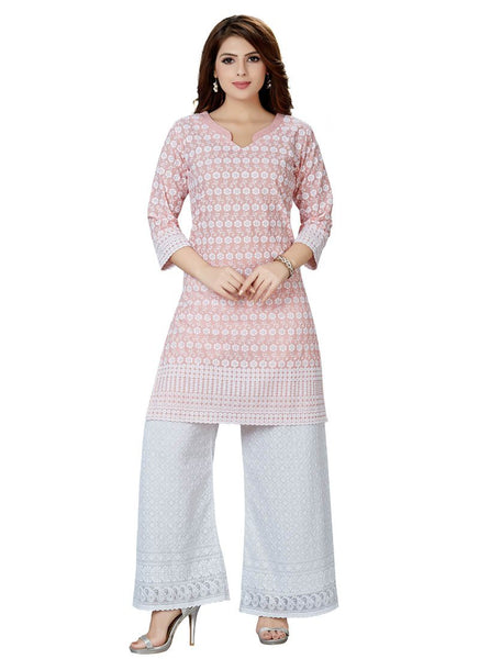Peach designer kurti