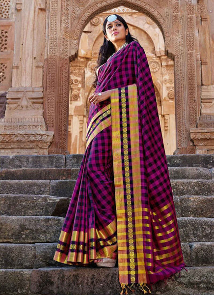 Purple saree - New India Fashion