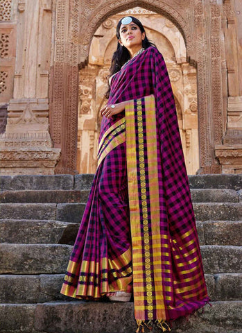 Purple saree - New India Fashion