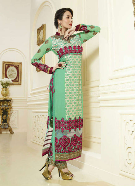 Sea green salwar suit - New India Fashion