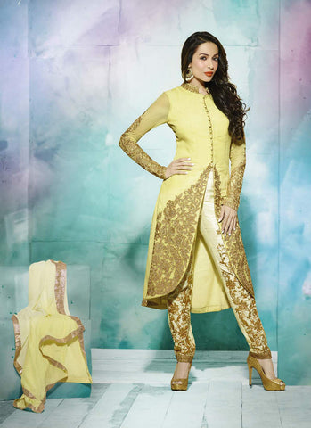 Lemon yellow salwar suit - New India Fashion