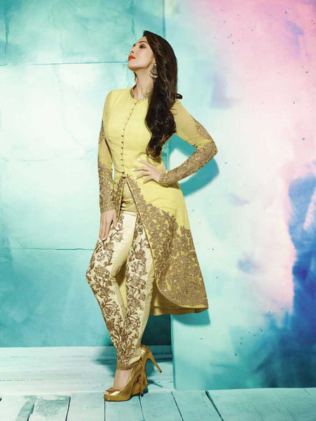 Lemon yellow salwar suit - New India Fashion