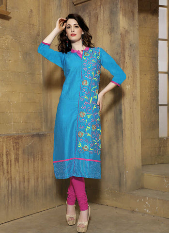 Ferozi blue kurti - New India Fashion