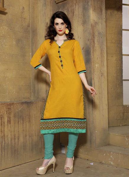 Golden yellow kurti - New India Fashion