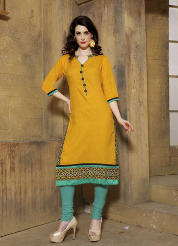 Golden yellow kurti - New India Fashion