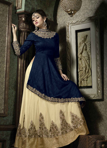 Blue anarkali suit - New India Fashion