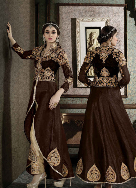 Brown anarkali suit - New India Fashion