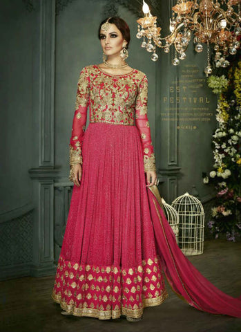 Pink floor length salwar suit - New India Fashion