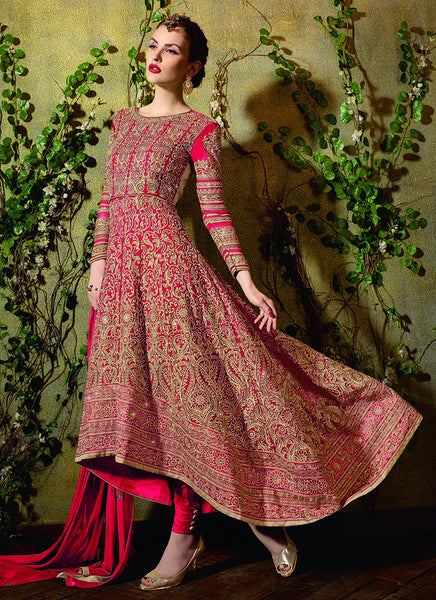 Red anarkali suit - New India Fashion