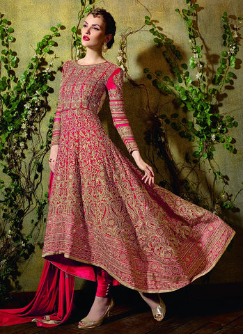 Red anarkali suit - New India Fashion