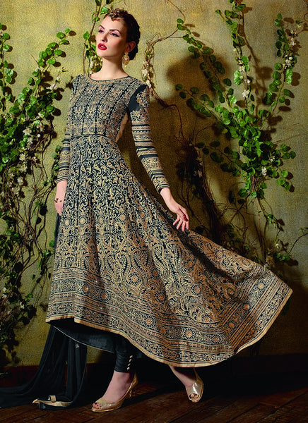 Black anarkali suit - New India Fashion