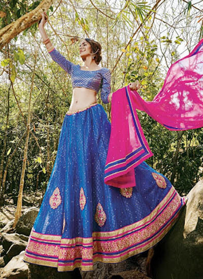 Blue lehenga choli - New India Fashion