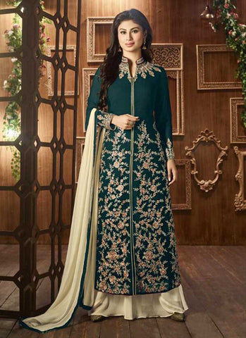 Teal Green indowestern dress - New India Fashion