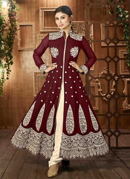 Maroon indowestern dress - New India Fashion