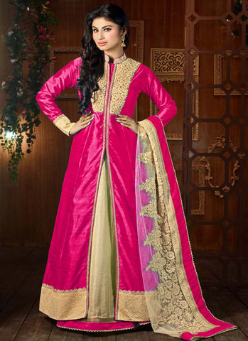 Pink indowestern dress - New India Fashion