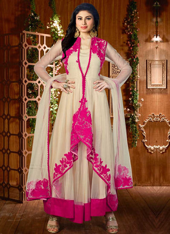 Pink and Beige indowestern dress - New India Fashion