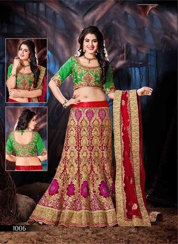 Red and Pink designer lehenga choli 