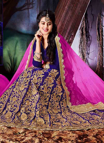 Royal Blue designer lehenga choli 