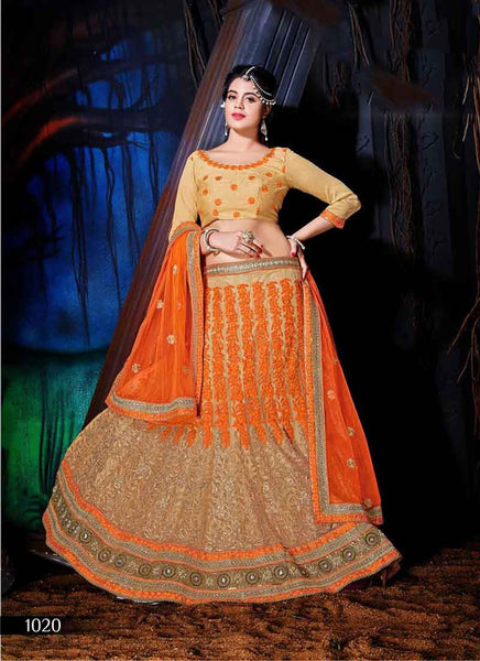 Orange and Beige designer lehenga choli 