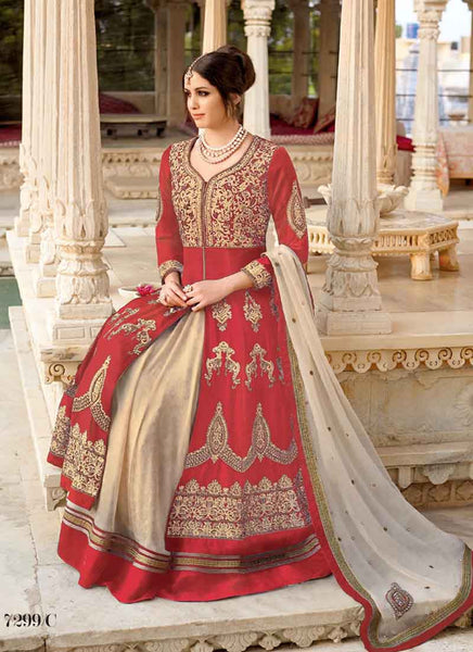 Red designer indowestern dress 