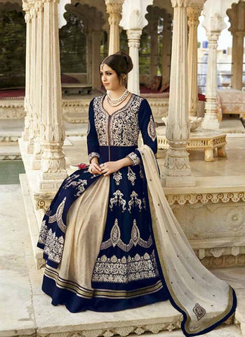 Blue designer indowestern dress 