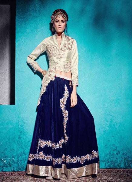 Off White crop top lehenga