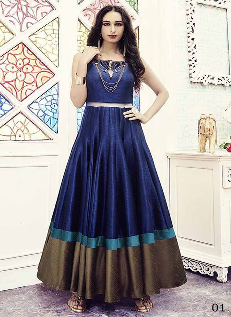 Ethnic Latest New Designer Ladies Trendy Gown, Embroidery Design,  Semi-Stitched at Rs 1000 in Surat