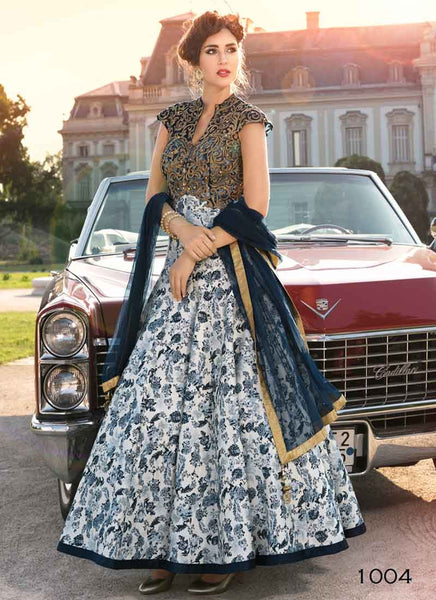 Grey indowestern gown