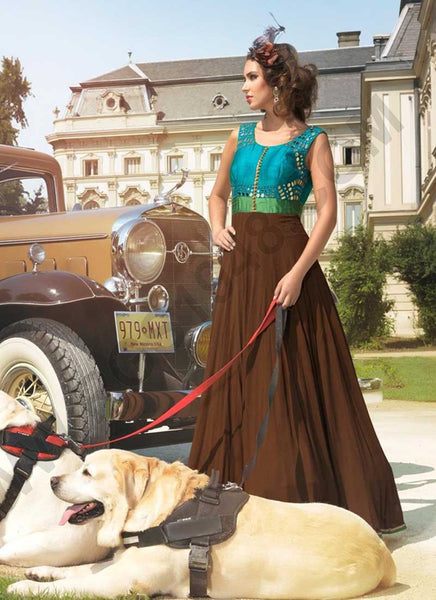 Rama and coffee indowestern gown