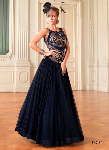 Blue indowestern gown