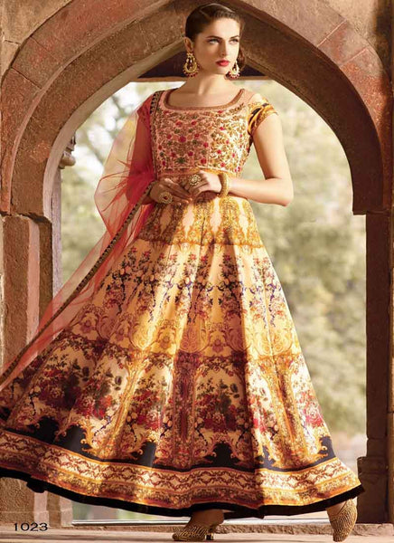 Mustard indowestern gown