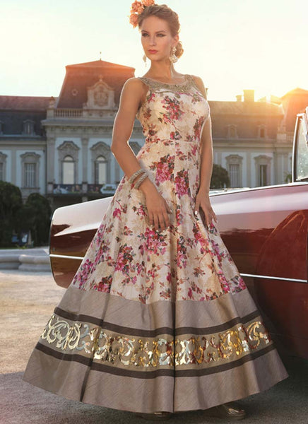 Multicolor indowestern gown