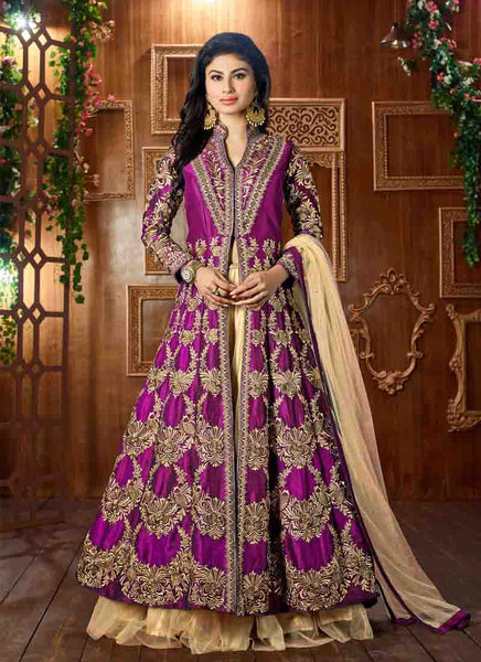 Dark pink indowestern dress 