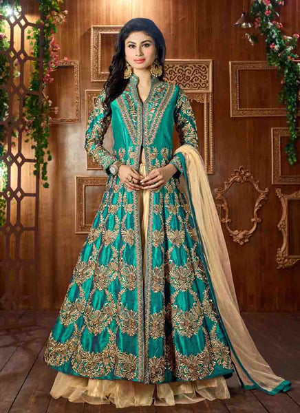 Green indowestern dress 