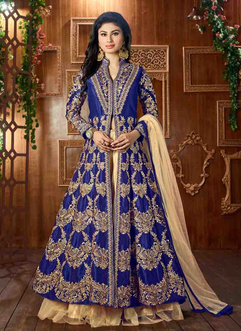 Royal Blue Color Pakistani Partywear Gown-Amrah & Hafsa1 – Mohi fashion