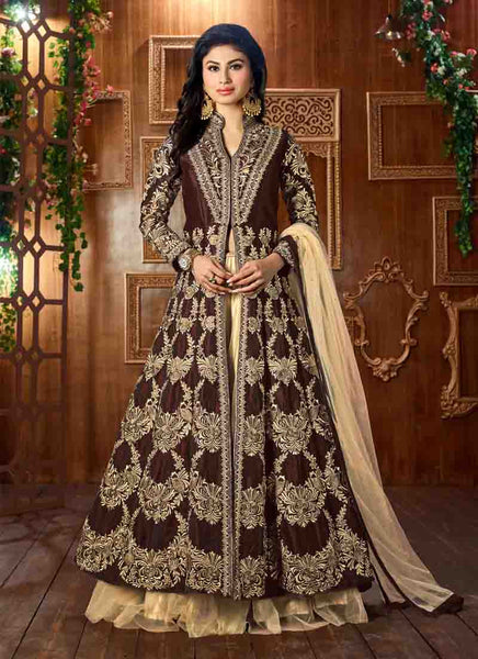 Brown indowestern dress