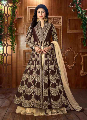 Brown indowestern dress
