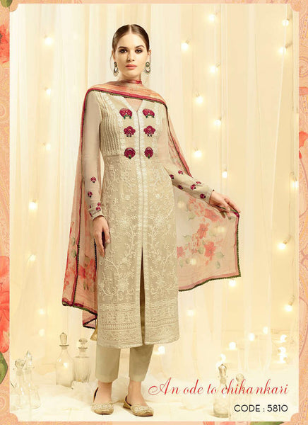 Cream salwar suit - New India Fashion