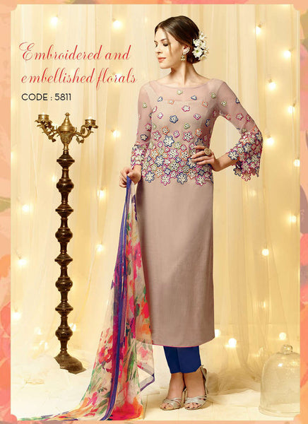 Coffee salwar suit - New India Fashion