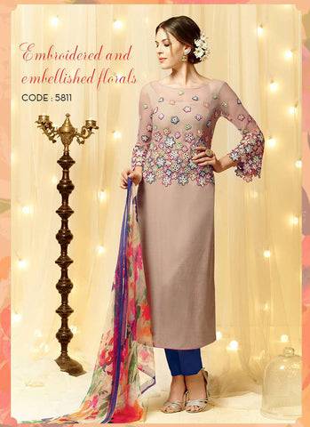 Coffee salwar suit - New India Fashion
