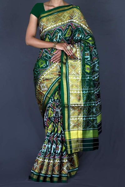 Dark Green Patola Saree