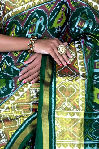 Dark Green Patola Saree