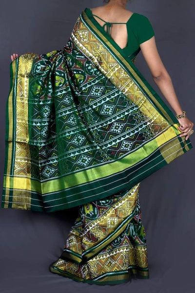 Dark Green Patola Saree