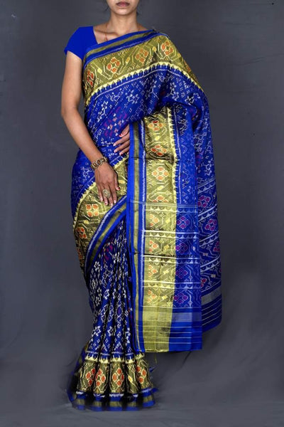 Patola Sarees Blue Navratna