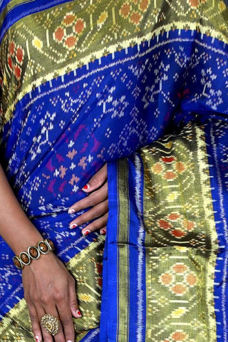 Patola Sarees Blue Navratna