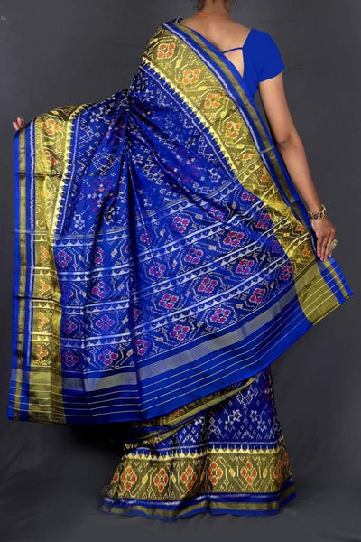 Patola Sarees Blue Navratna