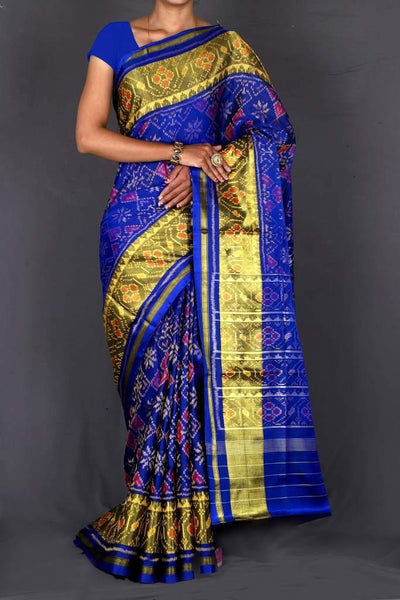 Blue Tissue Border Patola Saree