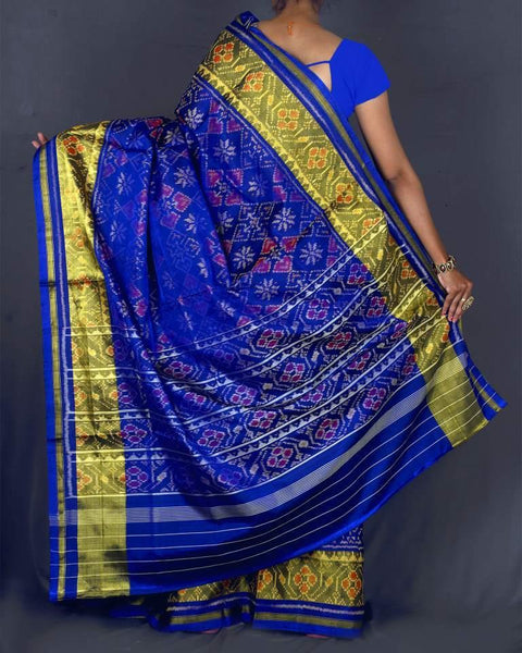VhoraGaji Blue Patola Saree