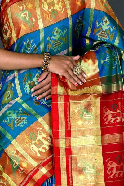 Patola sari zari chex saree