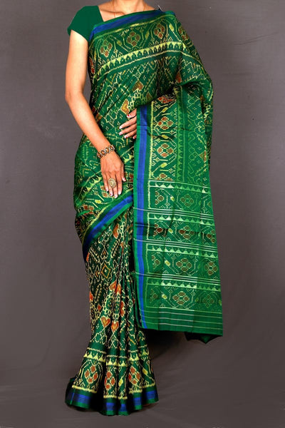 Green and Blue Patola Saree